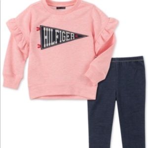 Tommy Hilfiger Ruffled Sweatshirt & Leggings Set